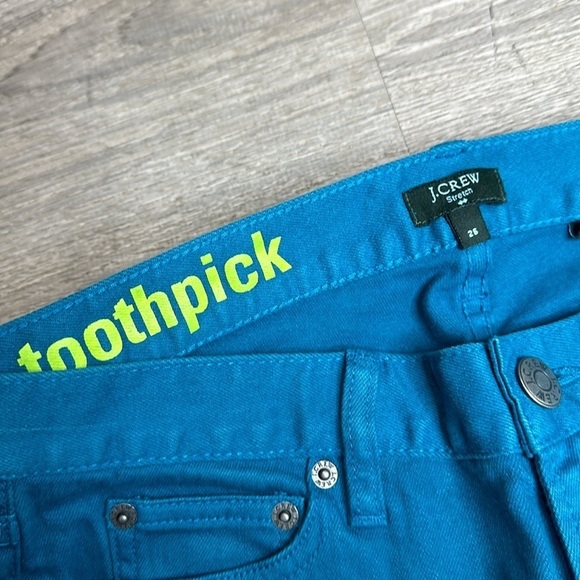 J.Crew Women’s Toothpick Low-Rise Skinny Jeans in Teal Sz 26 - Picture 3 of 11